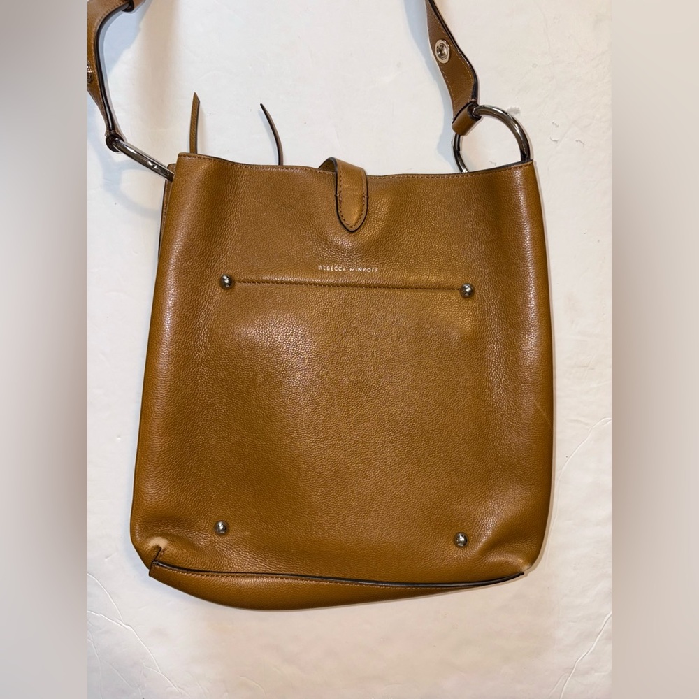 Rebecca Minkoff Leather Multi Pocket Tote Bag Light Brown